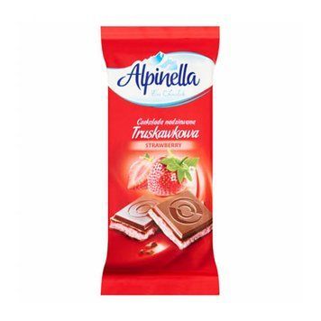 Шоколад Alpinella Strawberry молочный с клубничной начинкой, 100 г, Польша 1281369884 фото