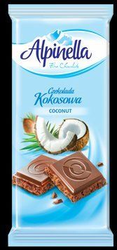 Молочный шоколад с кокосовой стружкой Alpinella Kokosowa, Польша, 90 г 1124191047 фото