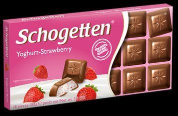 Качественный немецкий молочный шоколад Schogetten Yoghurt-Strawnberry с начинкой йогурт-клубника, 100г 854877084 фото