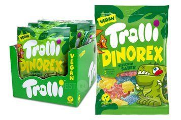 Конфеты желейные жевательные Trolli Dinorex (Динозавр), 150г, Германия, разноцветные 1778789571 фото