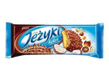 Печенье в шоколаде хрустящее Jezyki kokos Goplana, 140г, печенье ёжик 1281380703 фото