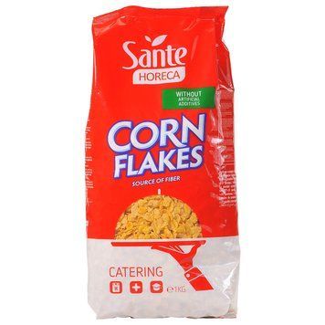 Кукурузные хлопья Sante XXL Corn Flakes, 1кг, Польша, быстрого приготовления с витаминами и железом 1642987578 фото