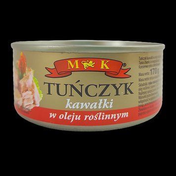 Тунец цельный в растительном масле M&K Tunczyk, 170г кусками, Польша 1612789806 фото